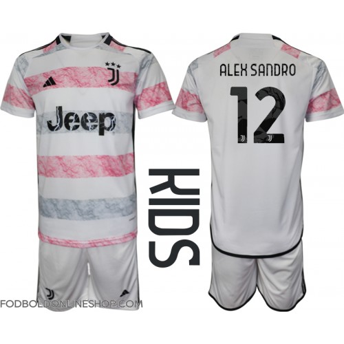 Juventus Alex Sandro #12 Udebane Trøje Børn 2023-24 Kortærmet (+ Korte bukser)